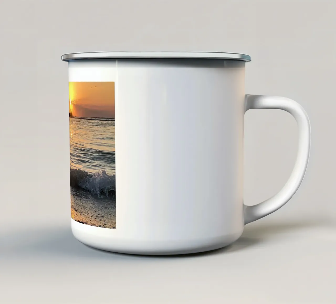 Tramonto a Holbox tazza in smalto da Dorothea Baur