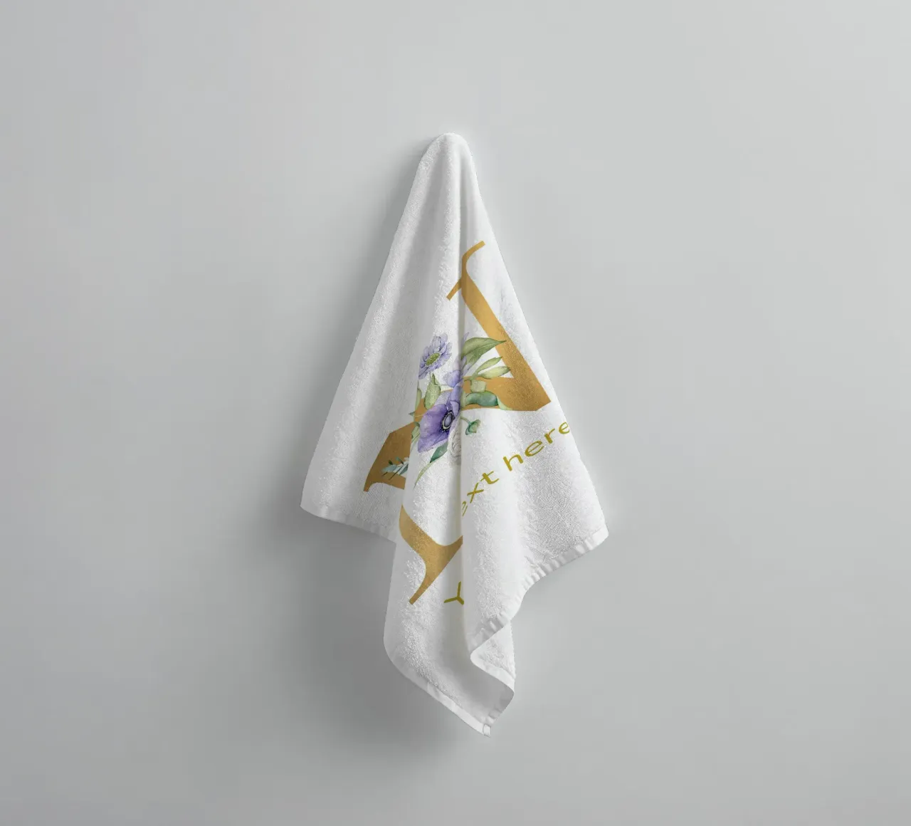 Letter N, Personalized Name Print, Personalized initial towel by The Custom Letter