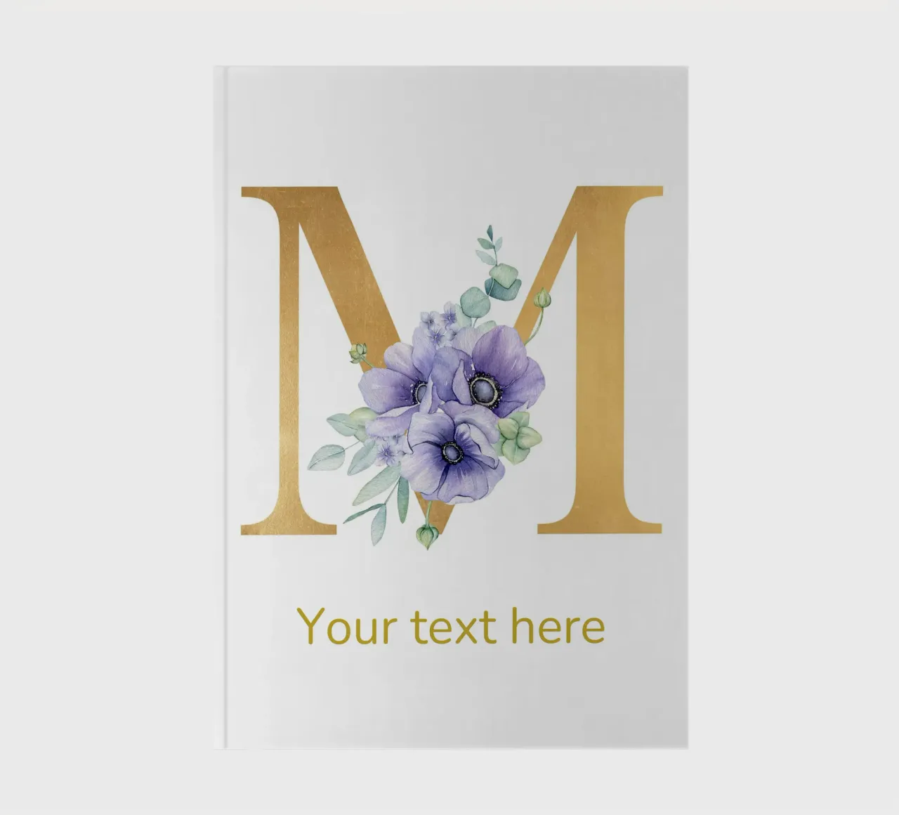 Letter M, Personalized Name Print, Personalized initial notebook by The Custom Letter