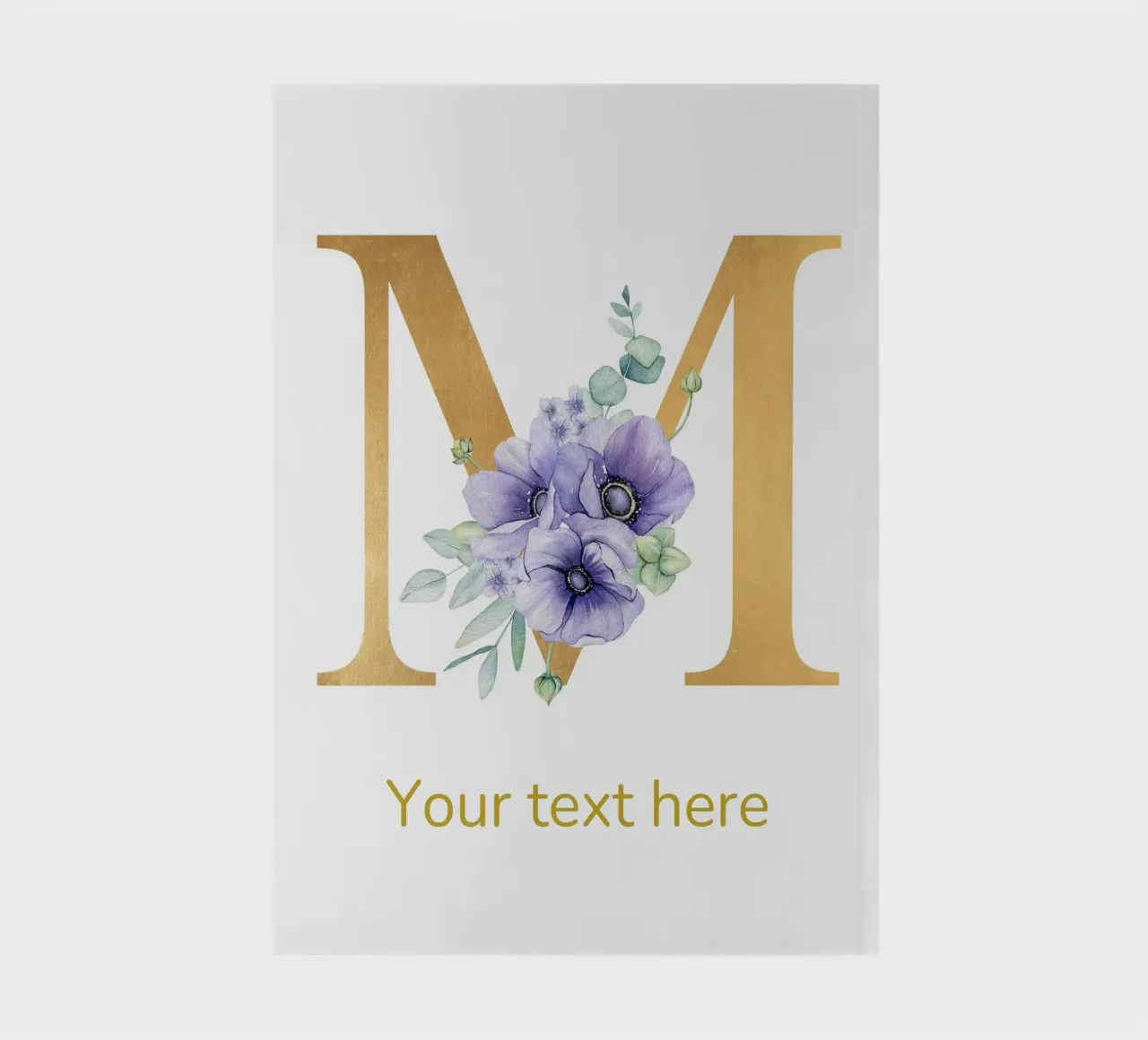 Letter M, Personalized Name Print, Personalized initial notebook by The Custom Letter