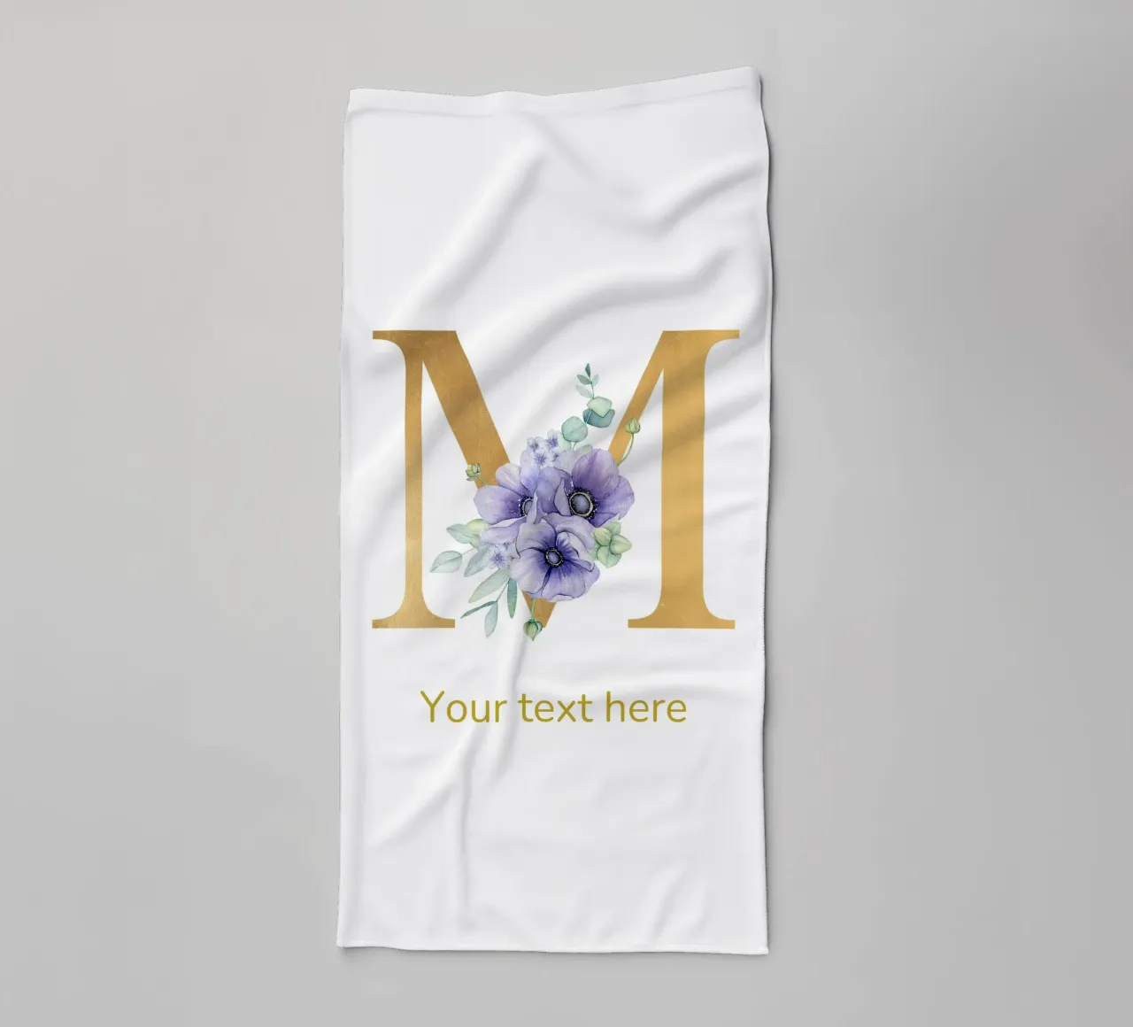Letter M, Personalized Name Print, Personalized initial towel by The Custom Letter