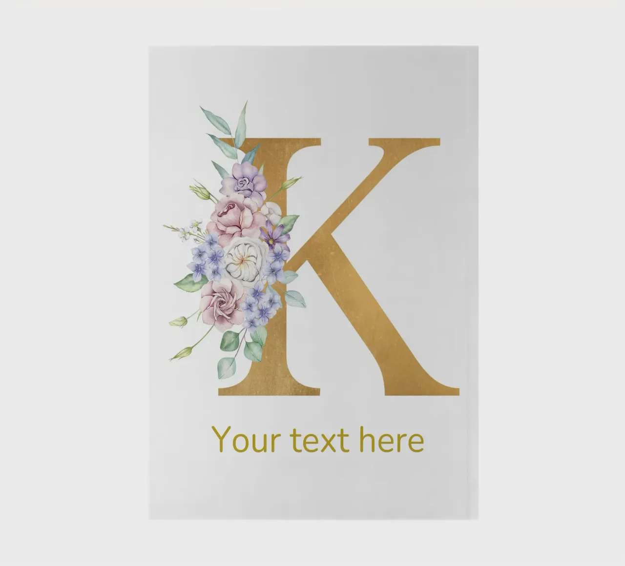 Letter K, Personalized Name Print, Personalized initial notebook by The Custom Letter