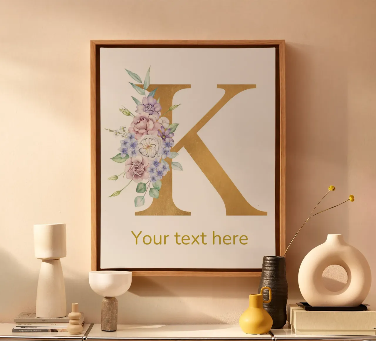 Letter K, Personalized Name Print, Personalized initial canvas by The Custom Letter
