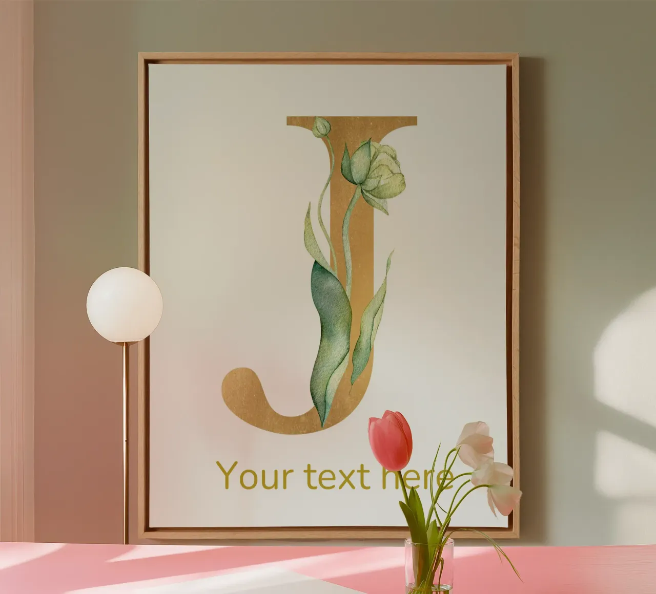 Letter J, Personalized Name Print, Personalized initial canvas by The Custom Letter