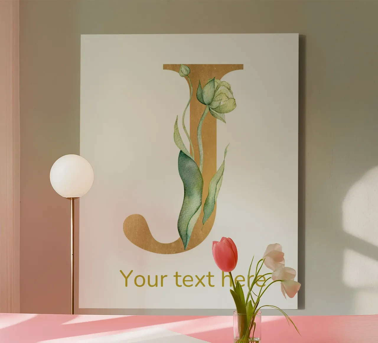 Letter J, Personalized Name Print, Personalized initial canvas by The Custom Letter