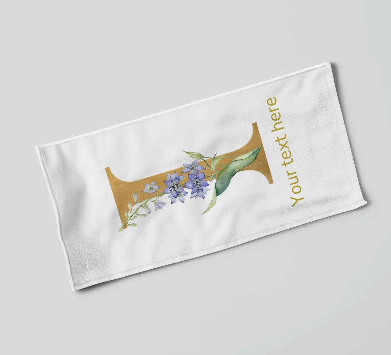 Letter I, Personalized Name Print, Personalized initial towel by The Custom Letter