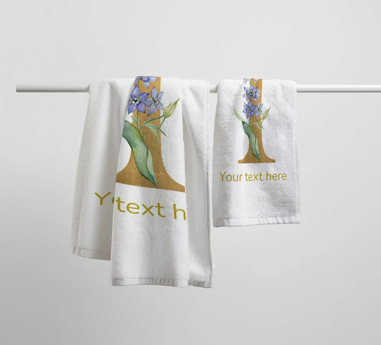 Letter I, Personalized Name Print, Personalized initial towel by The Custom Letter