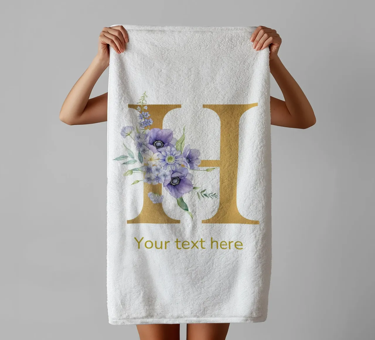 Buchstabe H, Personalisierter Namensdruck, Personalisierte Initiale Handtuch von The Custom Letter