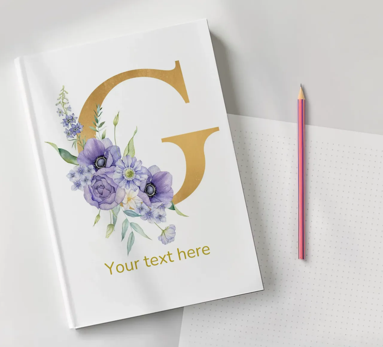 Letter G, Personalized Name Print, Personalized initial notebook by The Custom Letter
