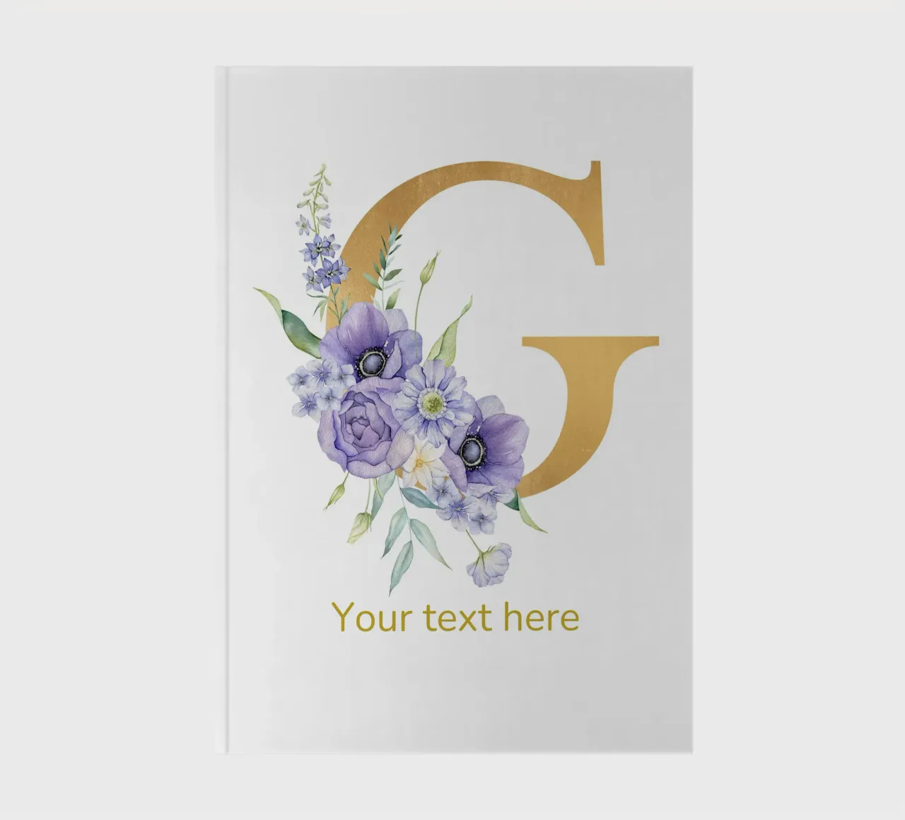 Letter G, Personalized Name Print, Personalized initial notebook by The Custom Letter