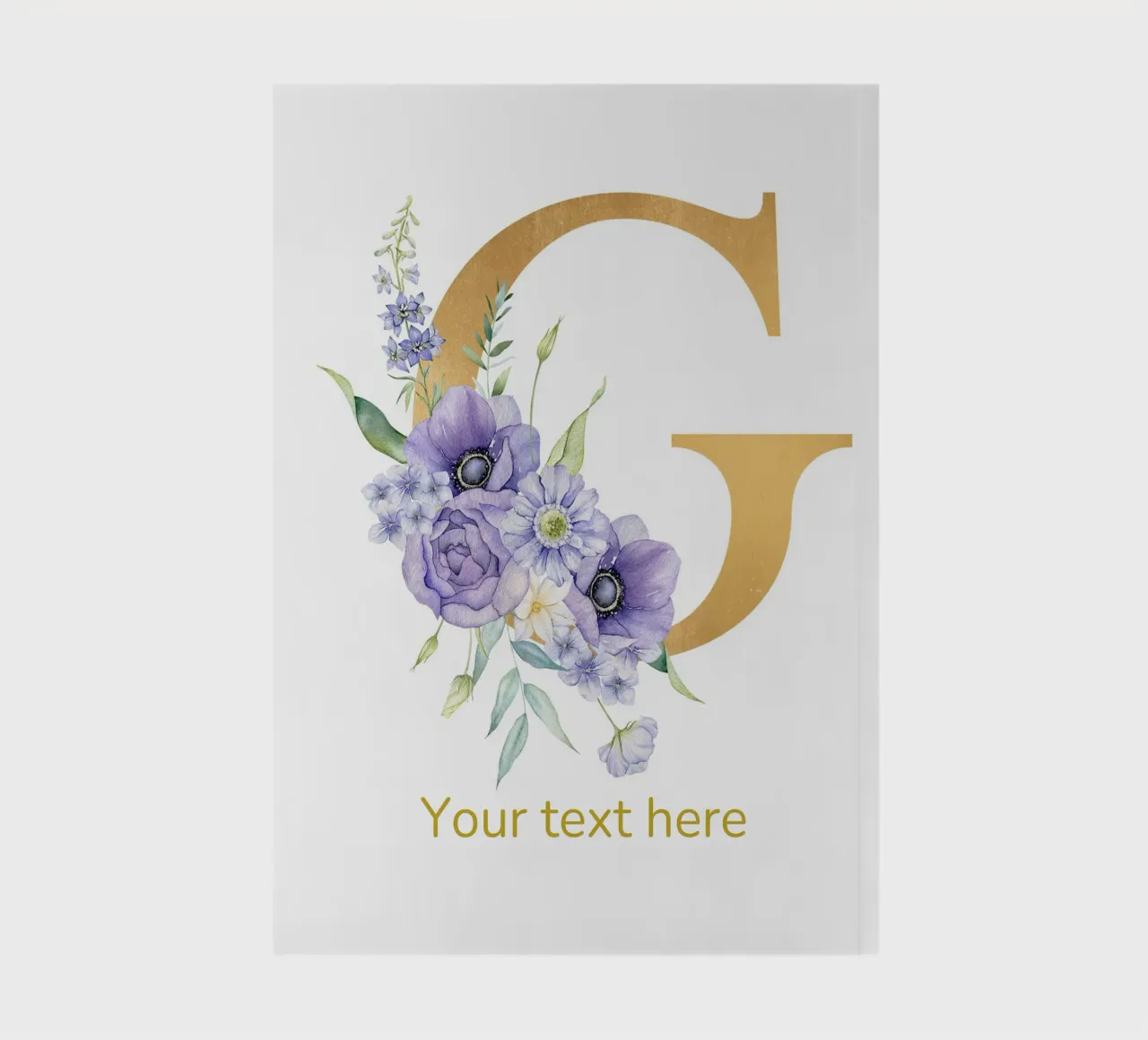 Letter G, Personalized Name Print, Personalized initial notebook by The Custom Letter