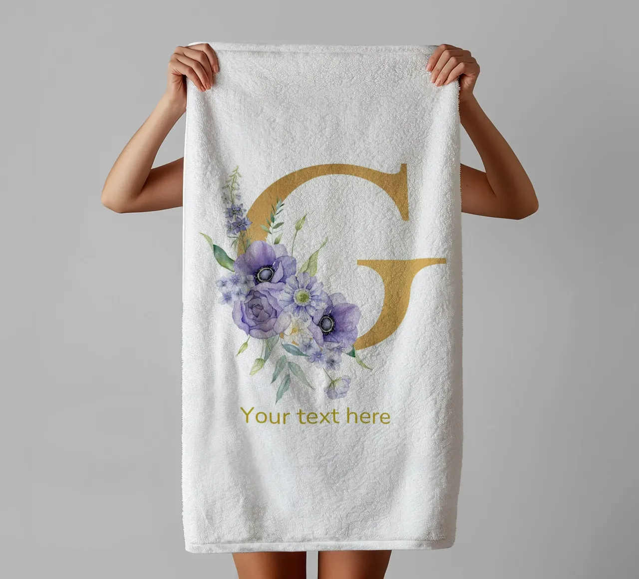 Letter G, Personalized Name Print, Personalized initial towel by The Custom Letter