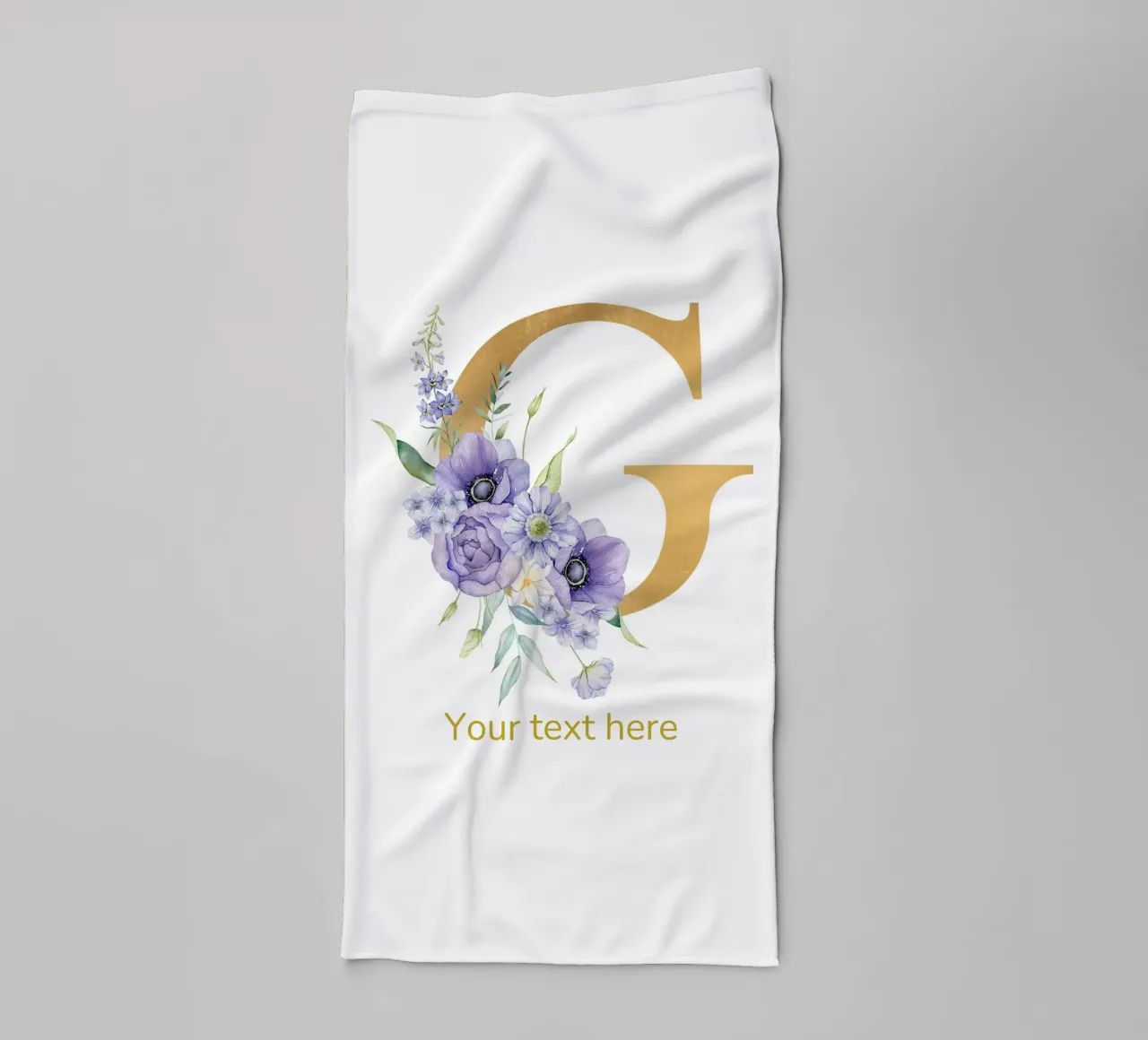 Letter G, Personalized Name Print, Personalized initial towel by The Custom Letter