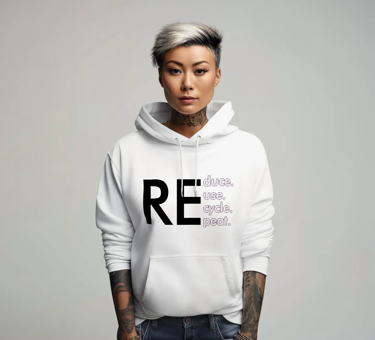 Ridurre Riutilizzare Riciclare Ripetere felpa con cappuccio da Gunawan Rb