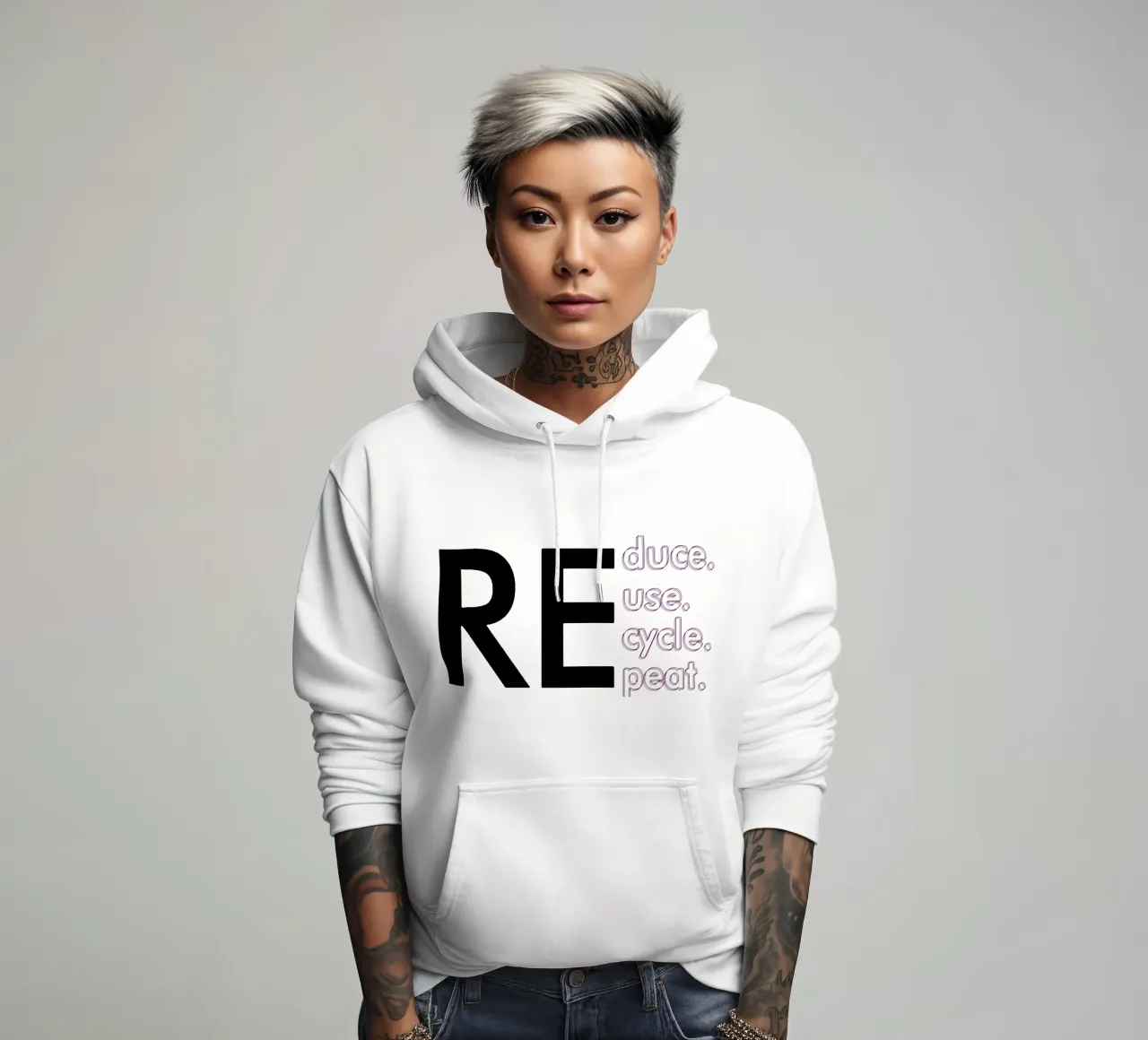 Reducir Reutilizar Reciclar Repetir sudadera con capucha de Gunawan Rb