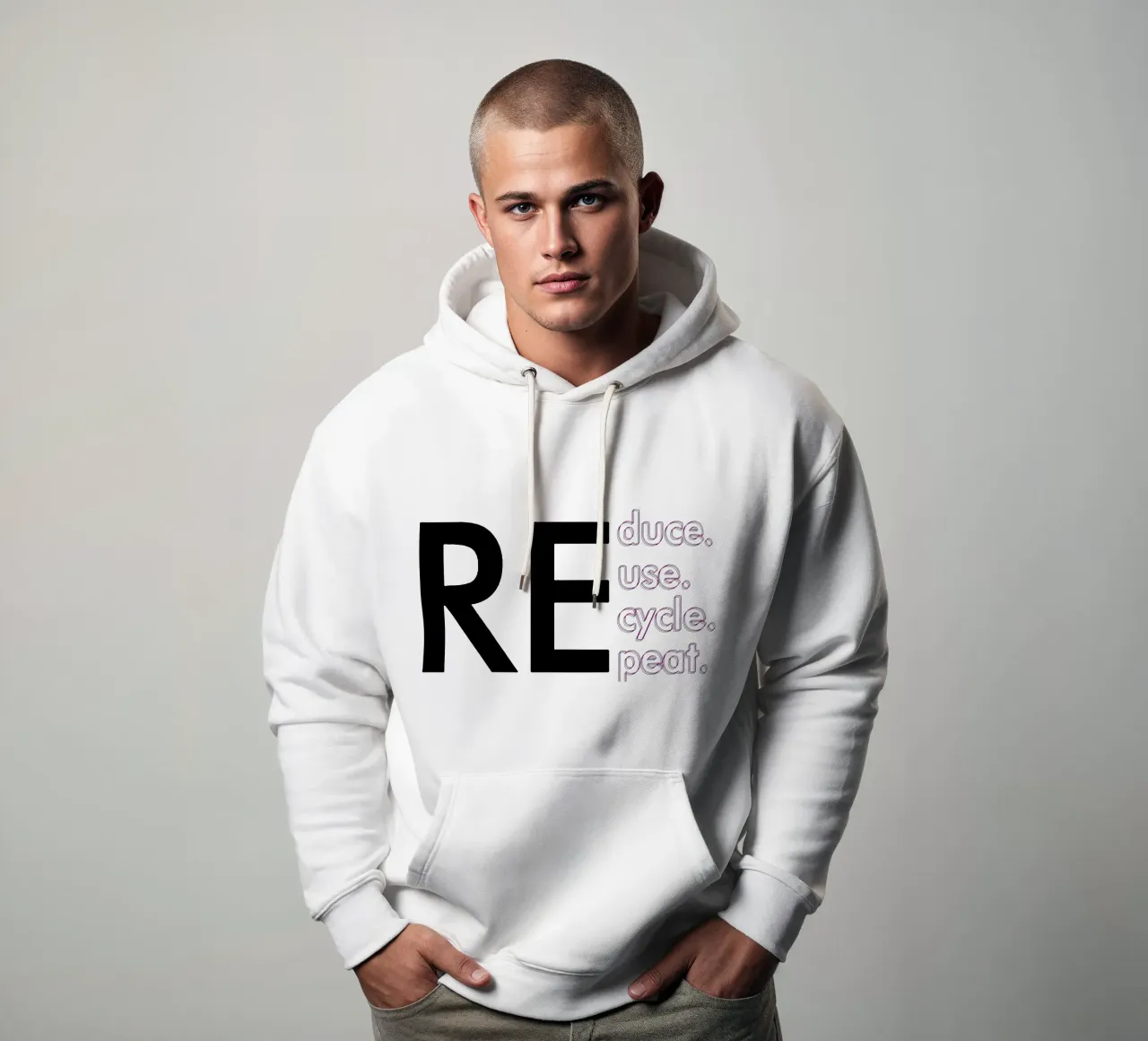 Ridurre Riutilizzare Riciclare Ripetere felpa con cappuccio da Gunawan Rb