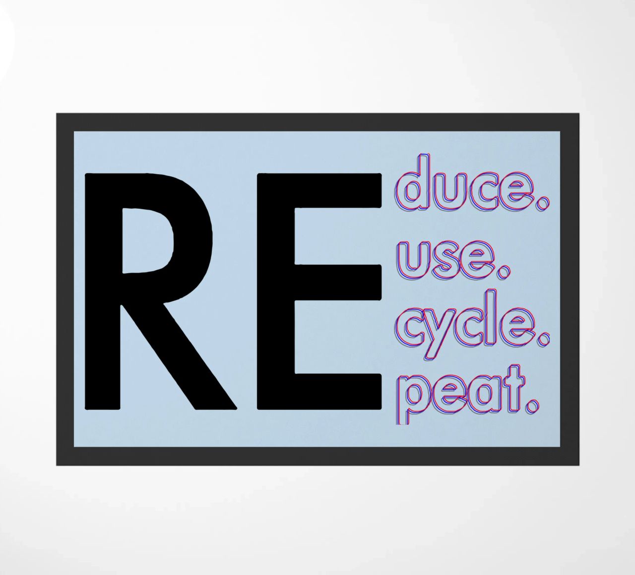 Reduce Reuse Recycle Repeat doormat by Gunawan Rb