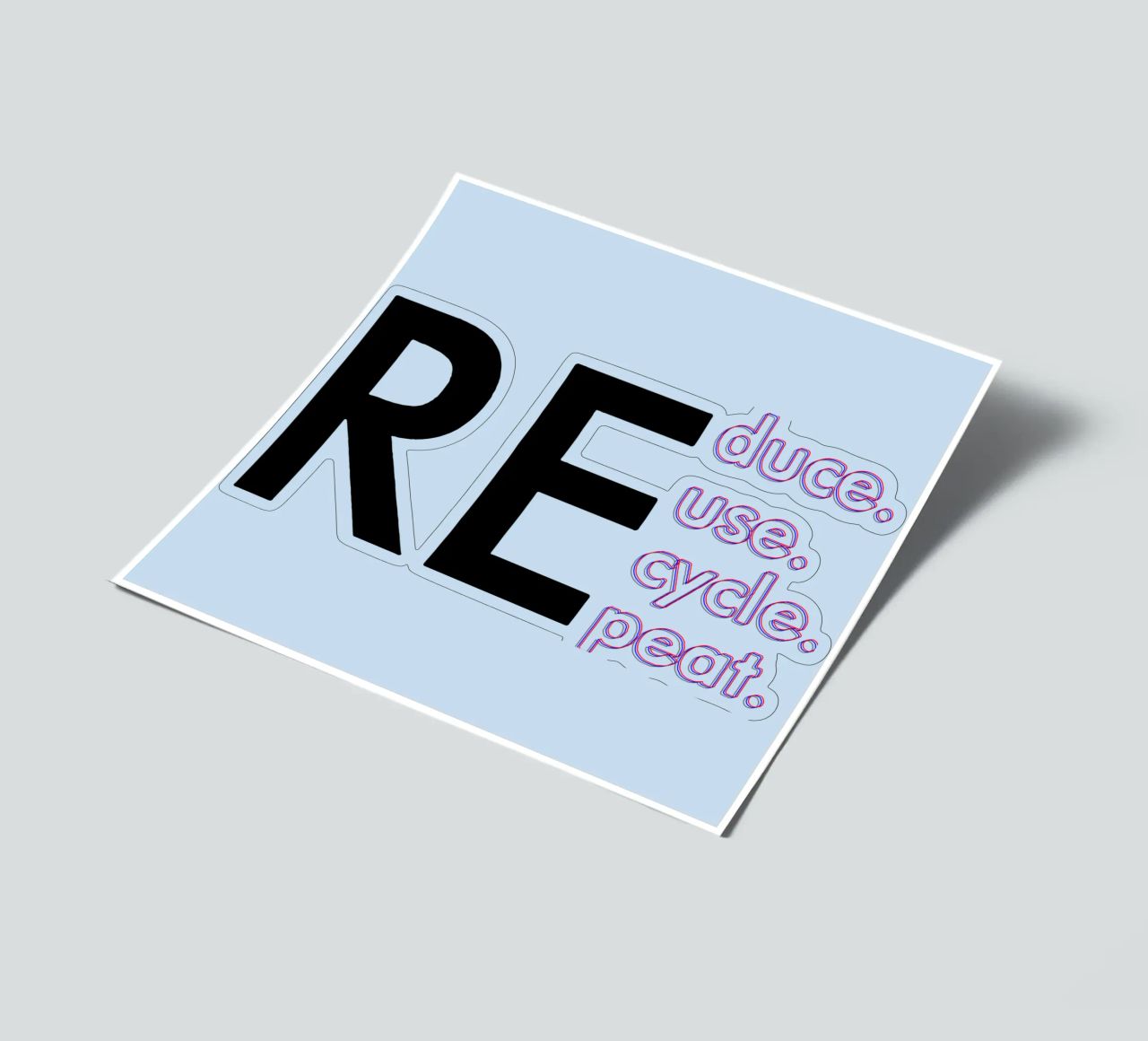 Reduce Reuse Recycle Repeat sticker sheet by Gunawan Rb