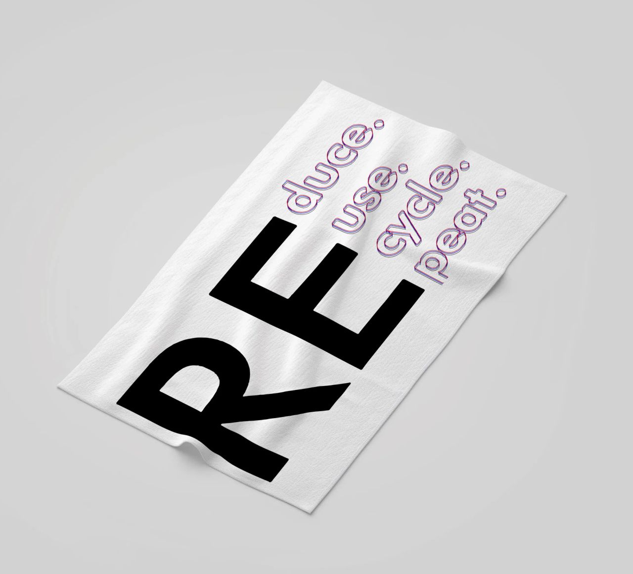 Reduce Reuse Recycle Repeat beach towel by Gunawan Rb