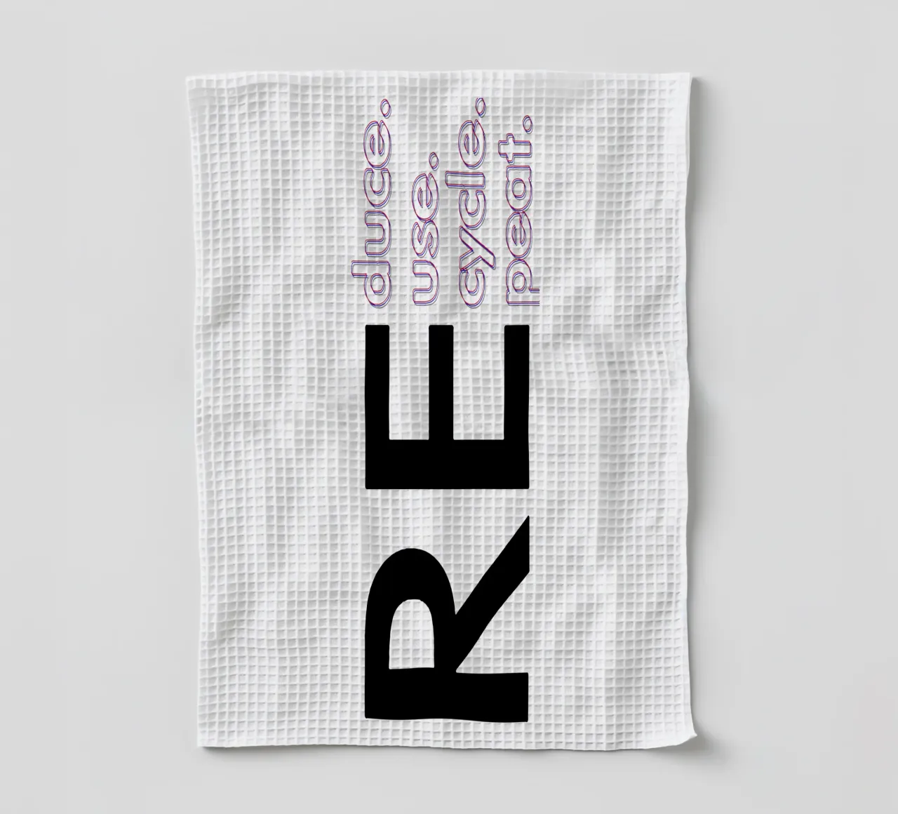 Reduce Reuse Recycle Repeat tea towel by Gunawan Rb