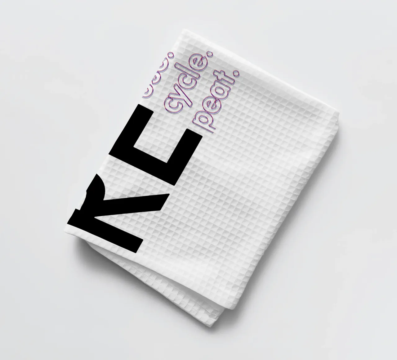 Reduce Reuse Recycle Repeat tea towel by Gunawan Rb