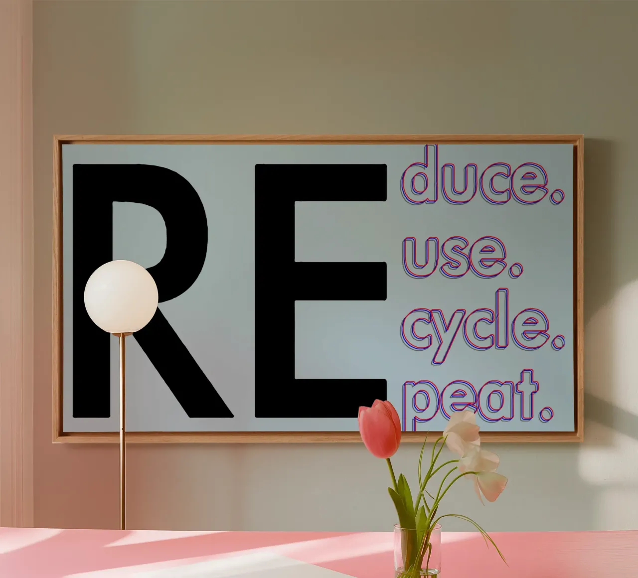 Reduce Reuse Recycle Repeat canvas by Gunawan Rb