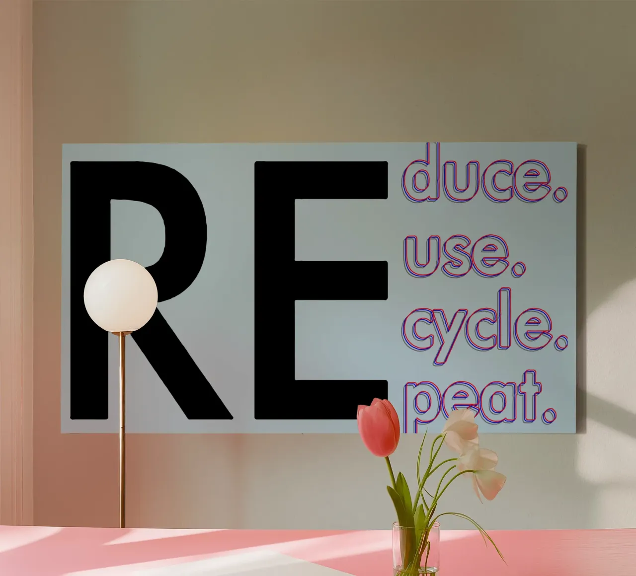 Reduce Reuse Recycle Repeat canvas by Gunawan Rb