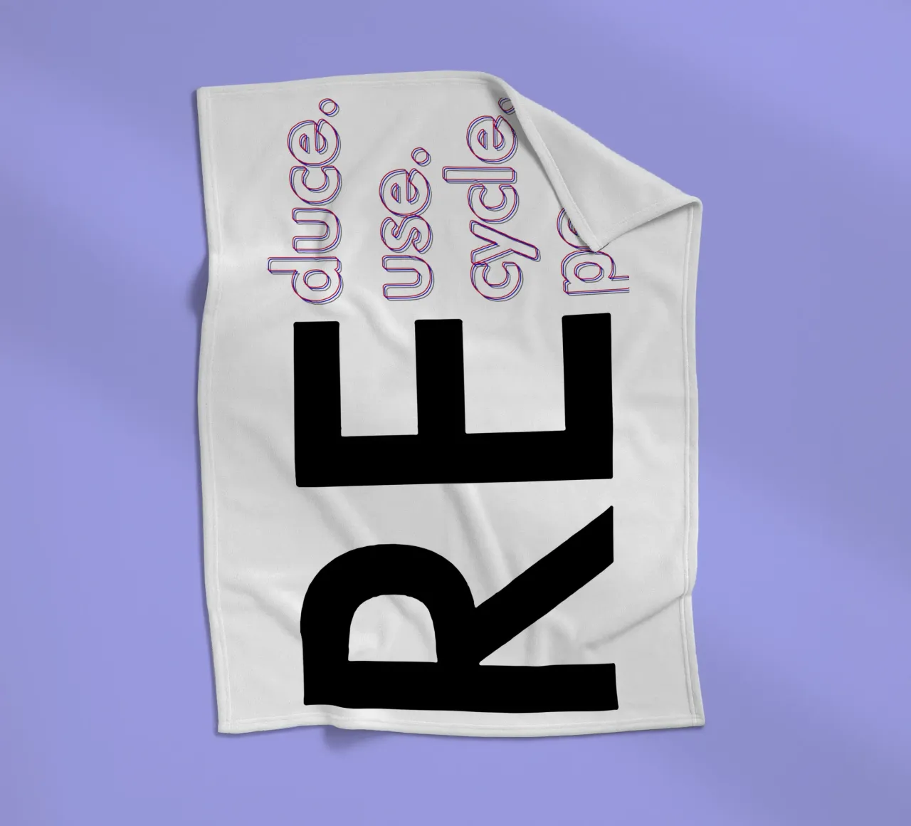 Reduce Reuse Recycle Repeat fleece blanket by Gunawan Rb