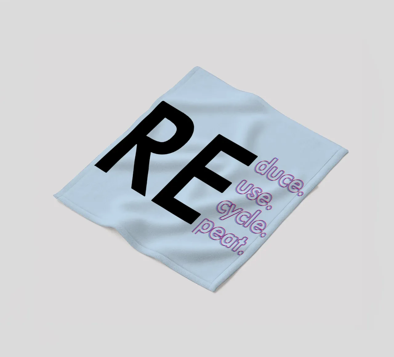 Reduce Reuse Recycle Repeat fleece blanket by Gunawan Rb