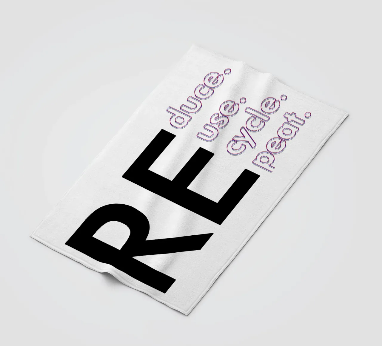 Reduce Reuse Recycle Repeat fleece blanket by Gunawan Rb