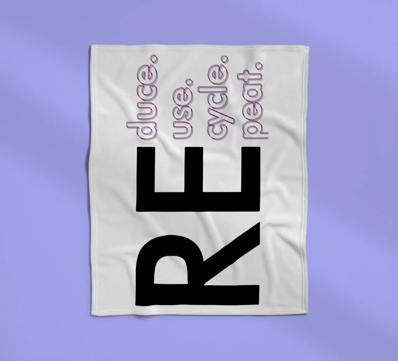 Reduce Reuse Recycle Repeat fleece blanket by Gunawan Rb