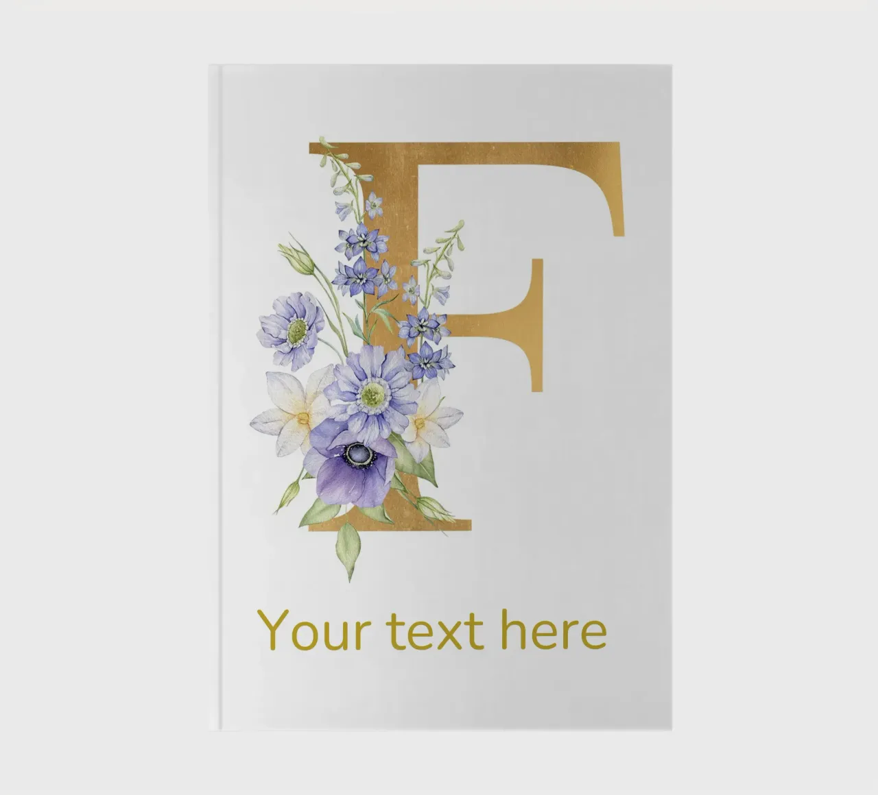 Letter F, Personalized Name Print, Personalized initial notebook by The Custom Letter