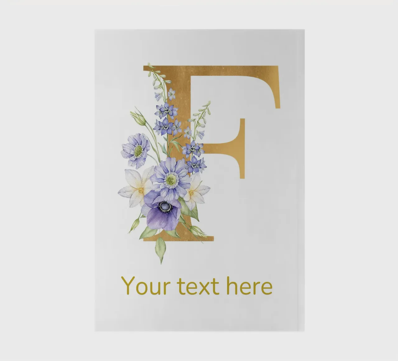 Letter F, Personalized Name Print, Personalized initial notebook by The Custom Letter