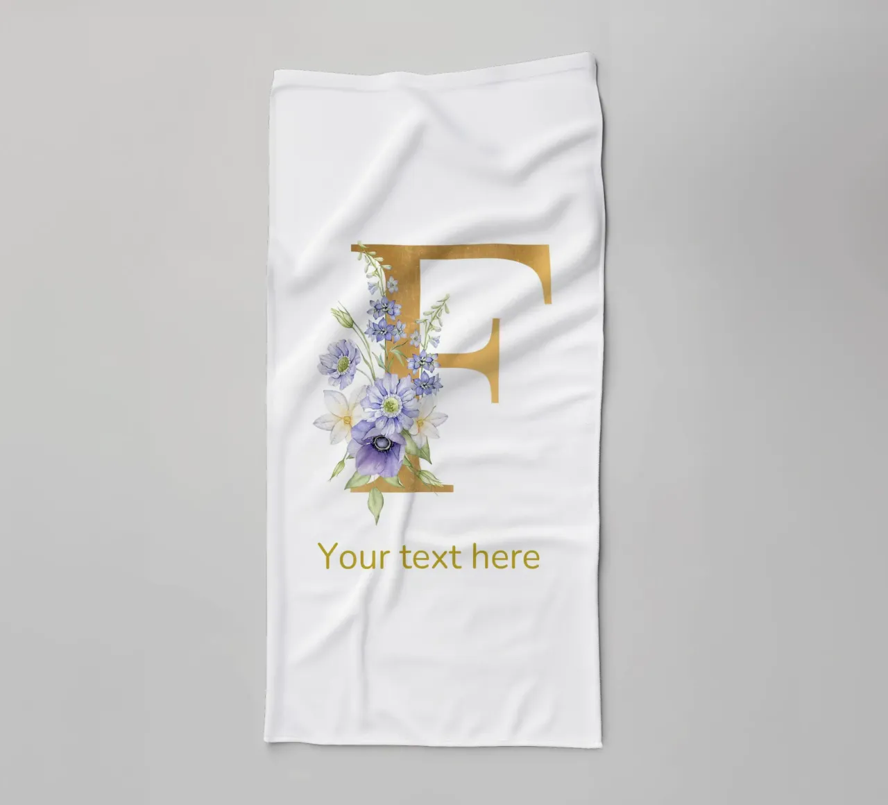 Letter F, Personalized Name Print, Personalized initial towel by The Custom Letter