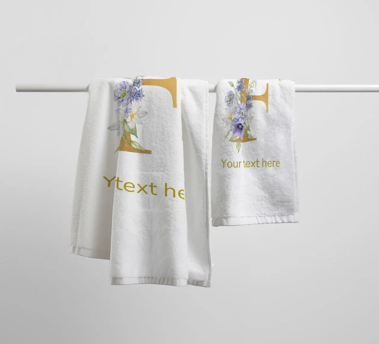 Letter F, Personalized Name Print, Personalized initial towel by The Custom Letter