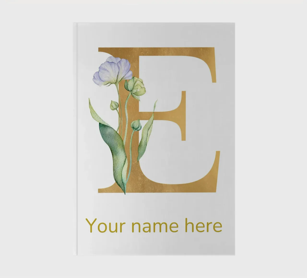 Letter E, Personalized Name Print, Personalized initial notebook by The Custom Letter