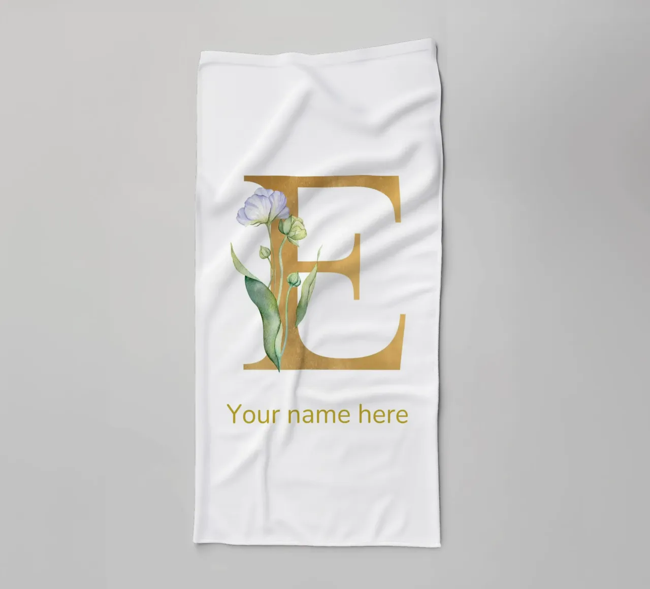 Letter E, Personalized Name Print, Personalized initial towel by The Custom Letter