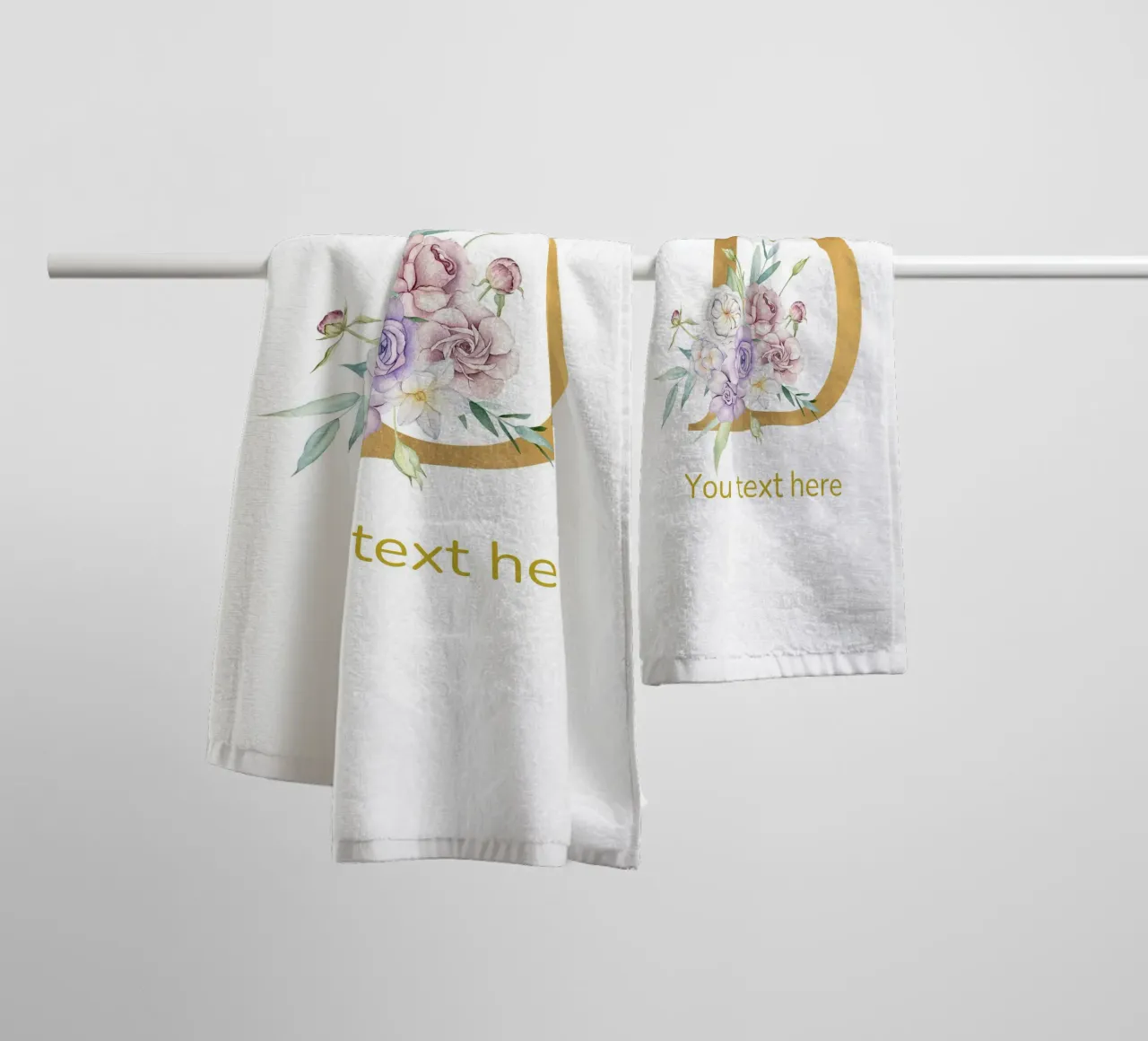 Letter D, Personalized Name Print, Personalized initial towel by The Custom Letter