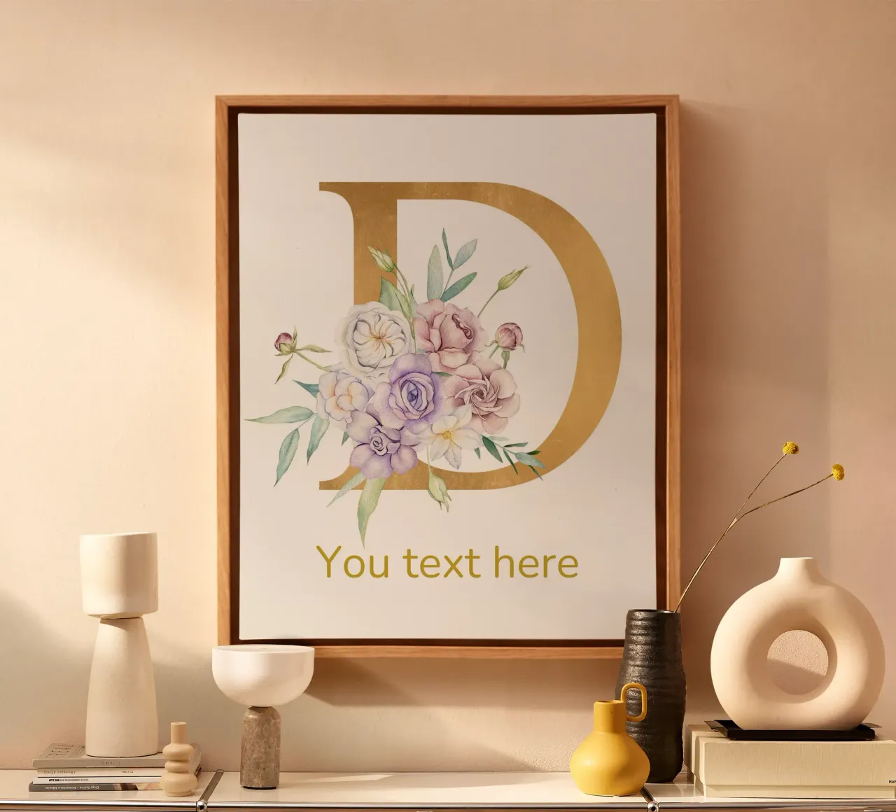 Letter D, Personalized Name Print, Personalized initial canvas by The Custom Letter