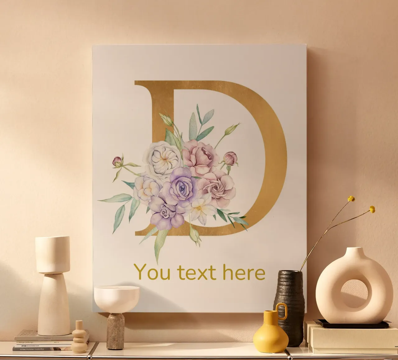 Letter D, Personalized Name Print, Personalized initial canvas by The Custom Letter