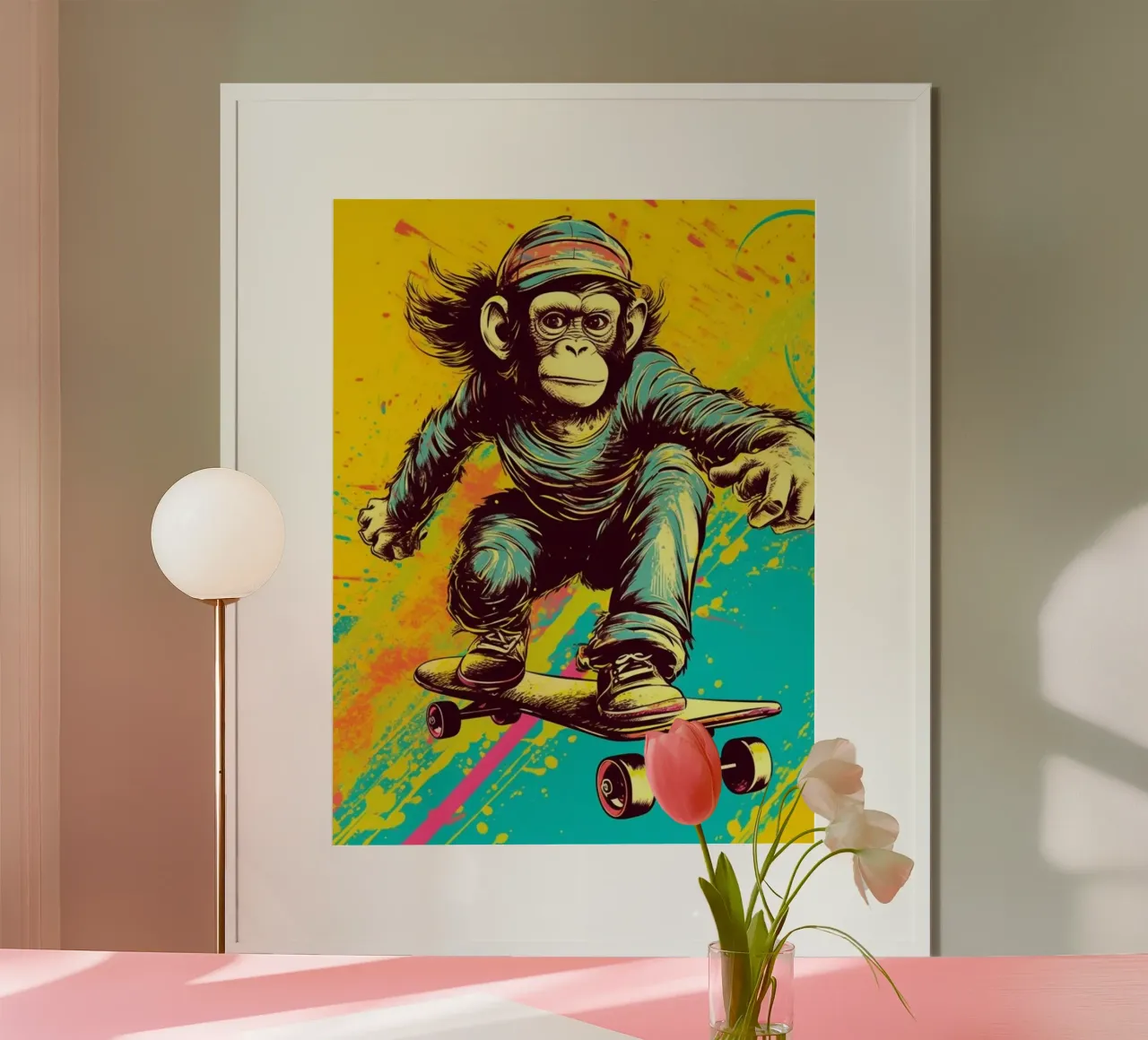 Skater Chimp poster da Artsy Bessy