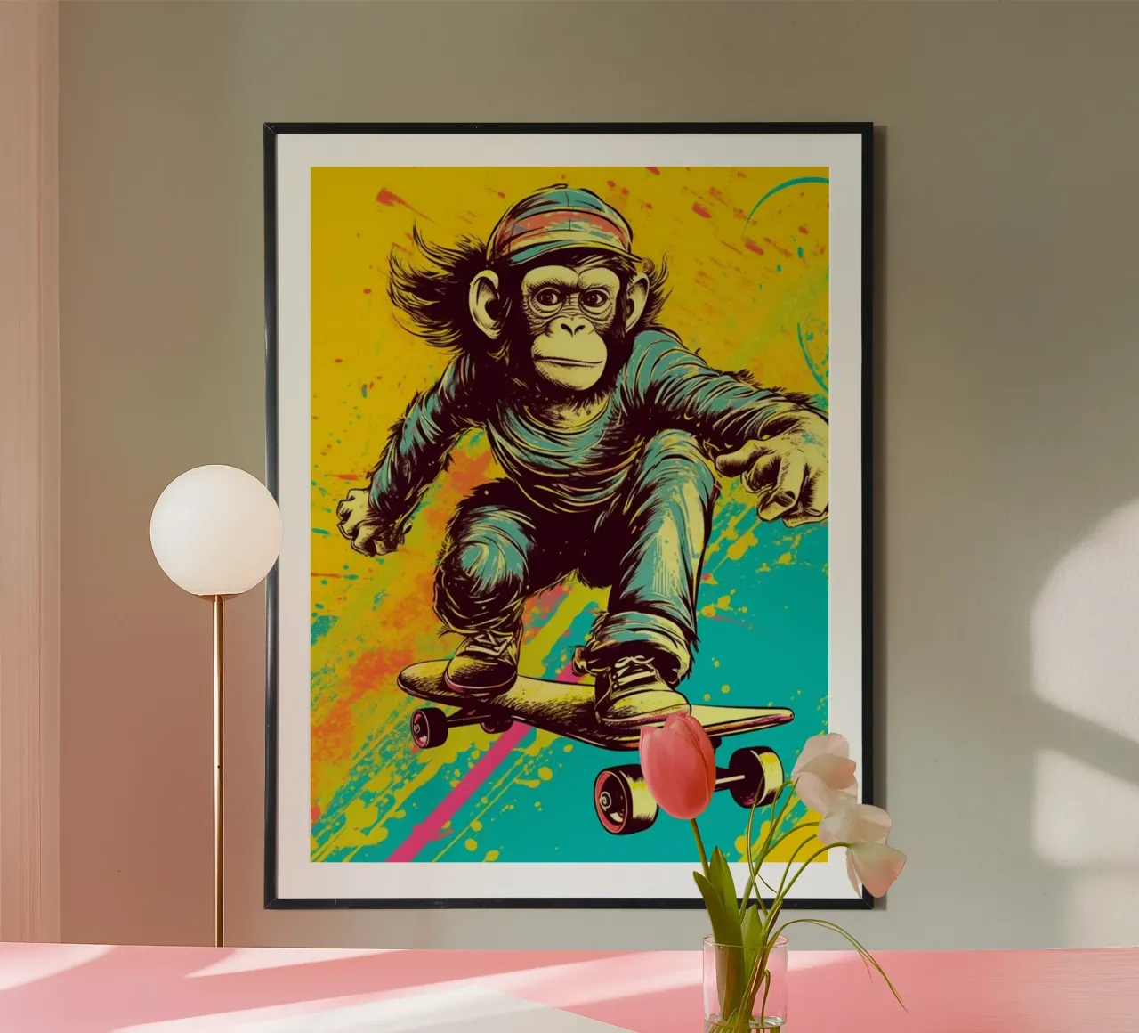 Skater Chimp poster da Artsy Bessy