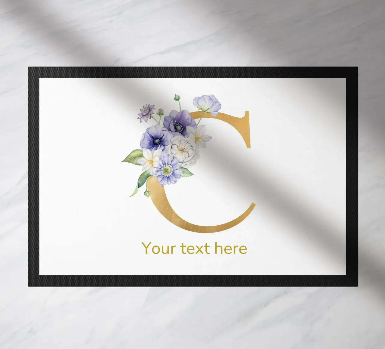 Letter C, Personalized Name Print, Personalized initial doormat by The Custom Letter