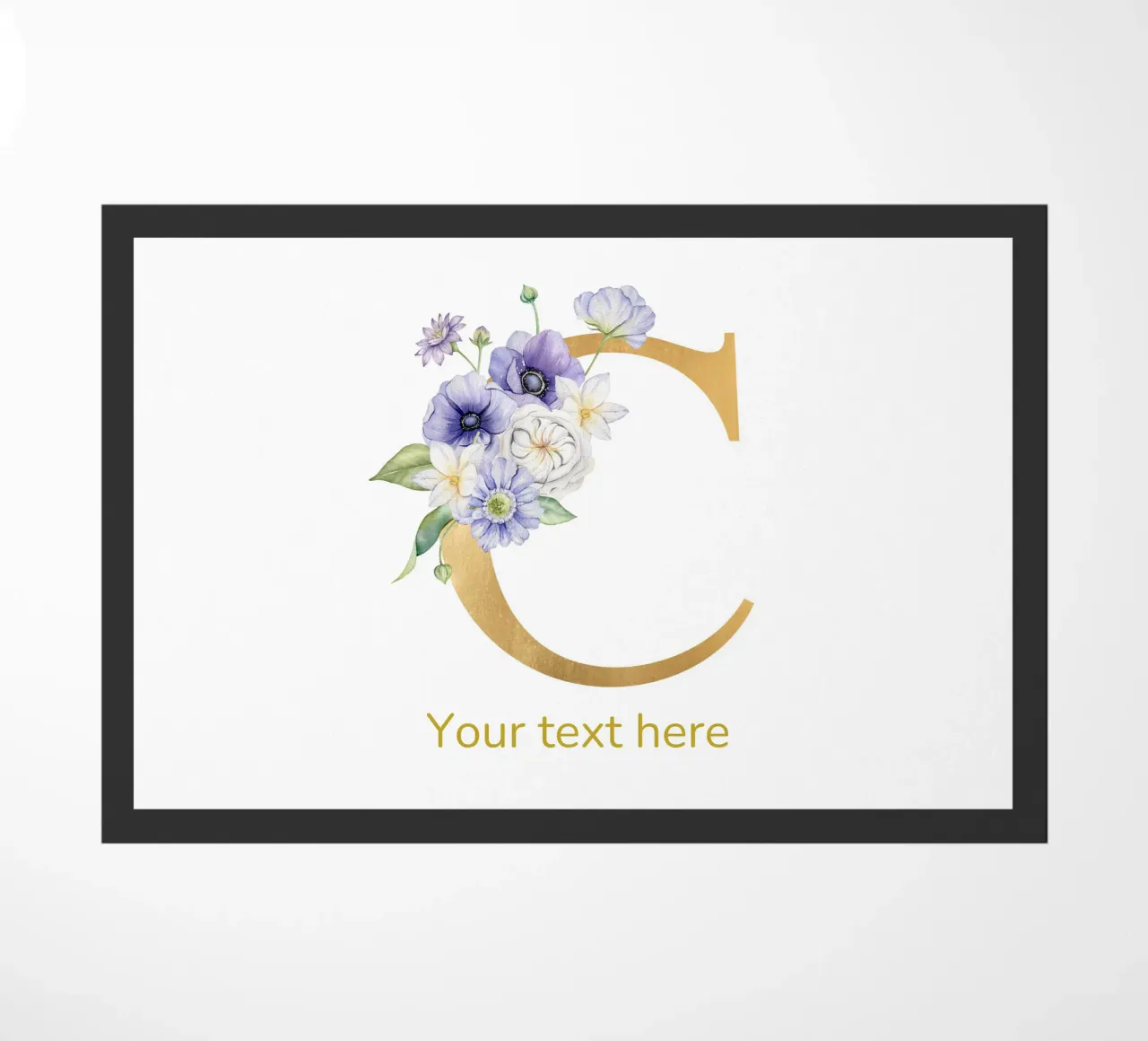 Letter C, Personalized Name Print, Personalized initial doormat by The Custom Letter