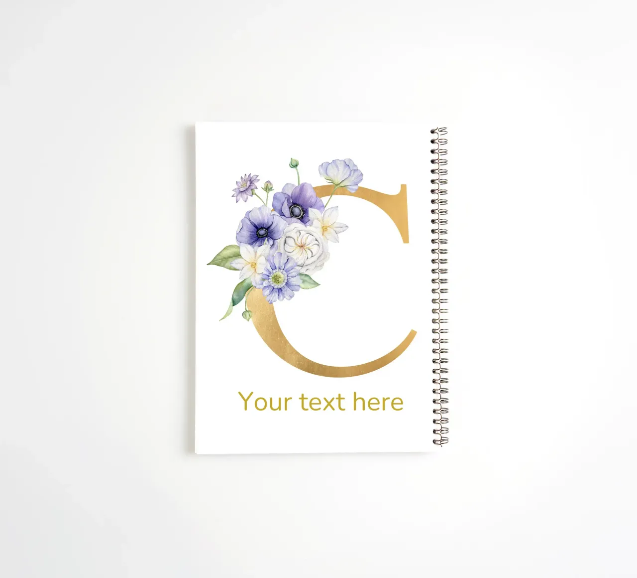 Letter C, Personalized Name Print, Personalized initial spiral notebook by The Custom Letter