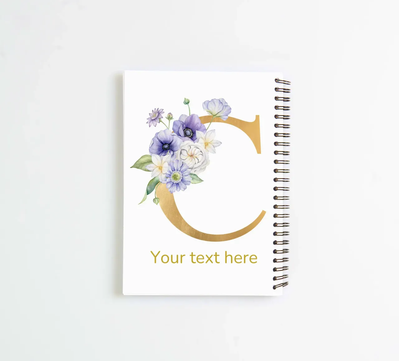 Letter C, Personalized Name Print, Personalized initial spiral notebook by The Custom Letter