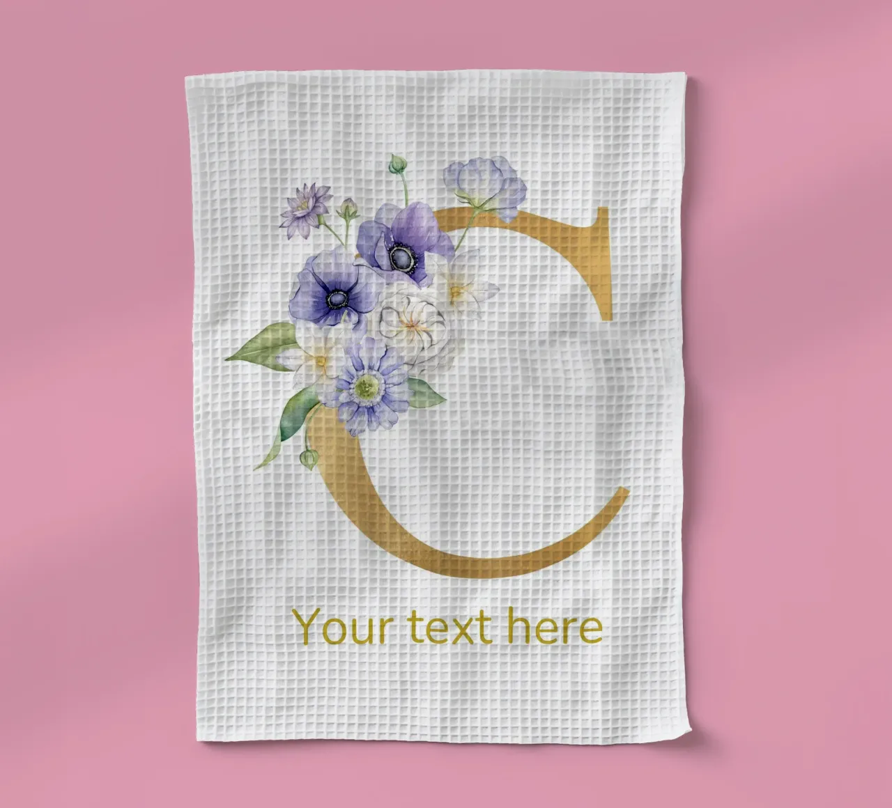 Letter C, Personalized Name Print, Personalized initial tea towel by The Custom Letter