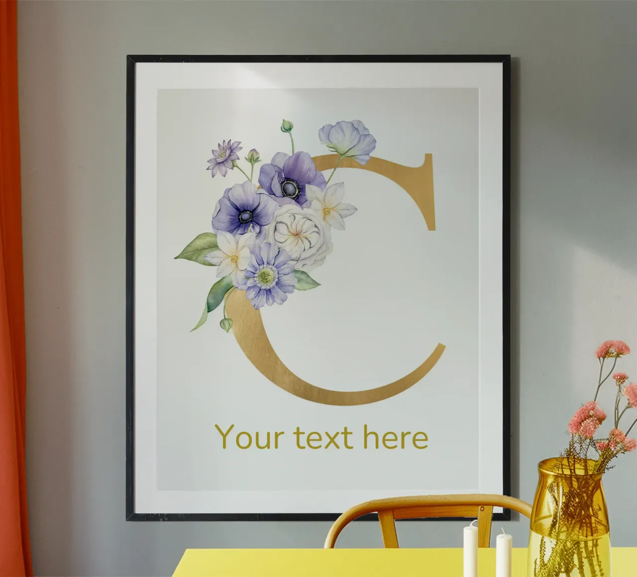 Letter C, Personalized Name Print, Personalized initial hahnemühle by The Custom Letter