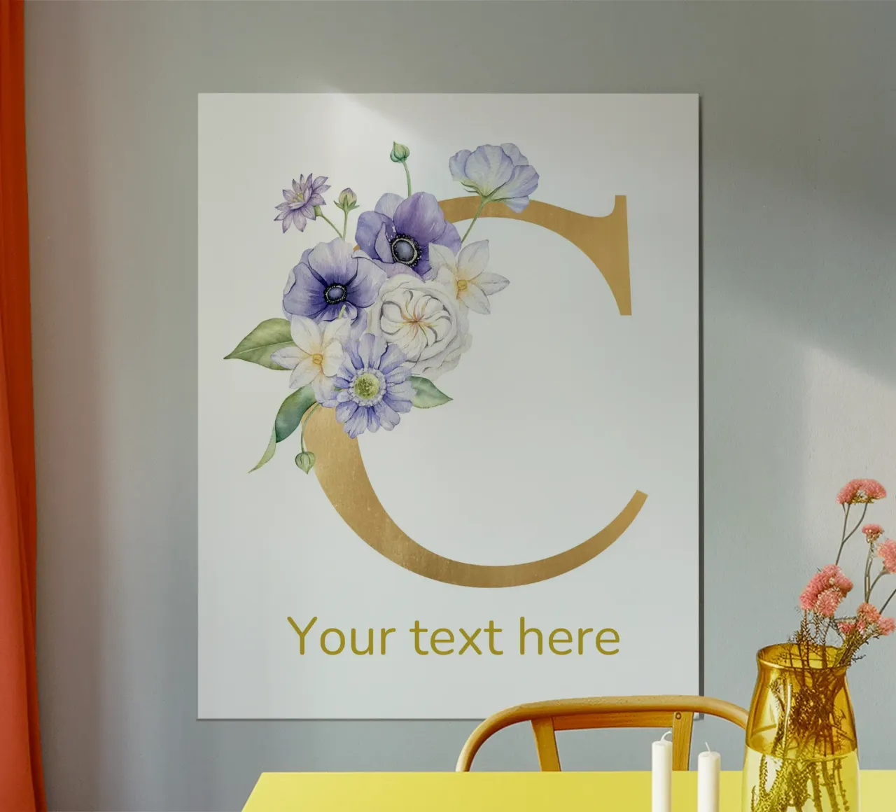 Letter C, Personalized Name Print, Personalized initial hahnemühle by The Custom Letter