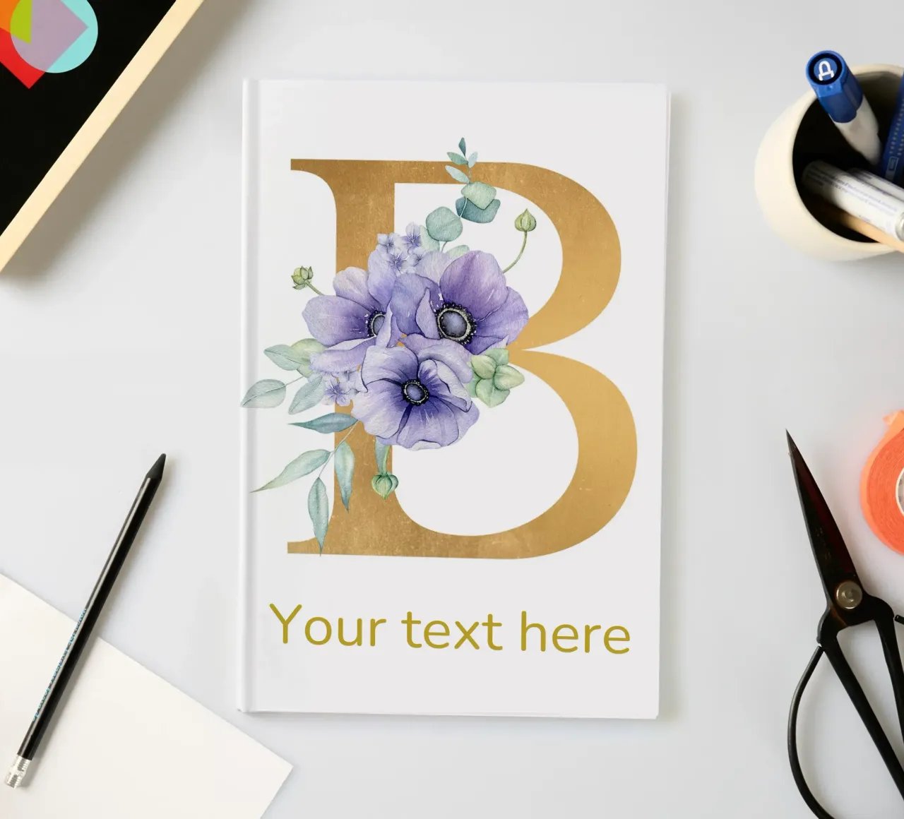 Letter B, Personalized Name Print, Personalized initial notebook by The Custom Letter